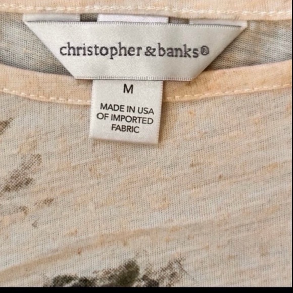 Neutral summer tee with floral and sequin decor by Christopher & Banks - Picture 3 of 6